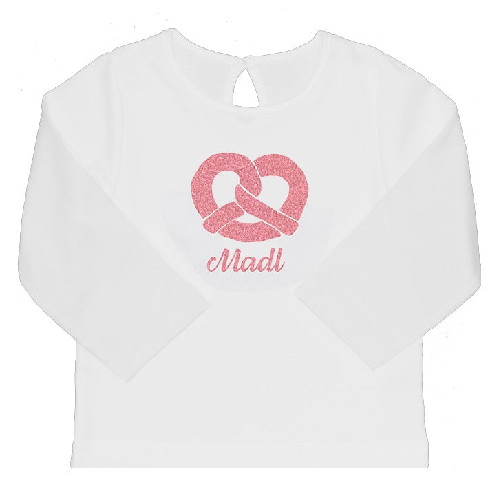 
                  
                    Bayrisches Baby Trachten Shirt mit rosa Brezel
                  
                