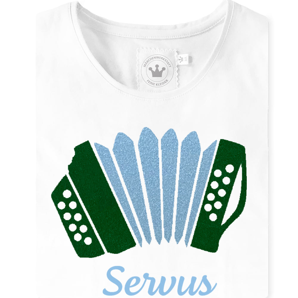 Mädchen Trachten T-Shirt "Servus" mit Akkordeon 