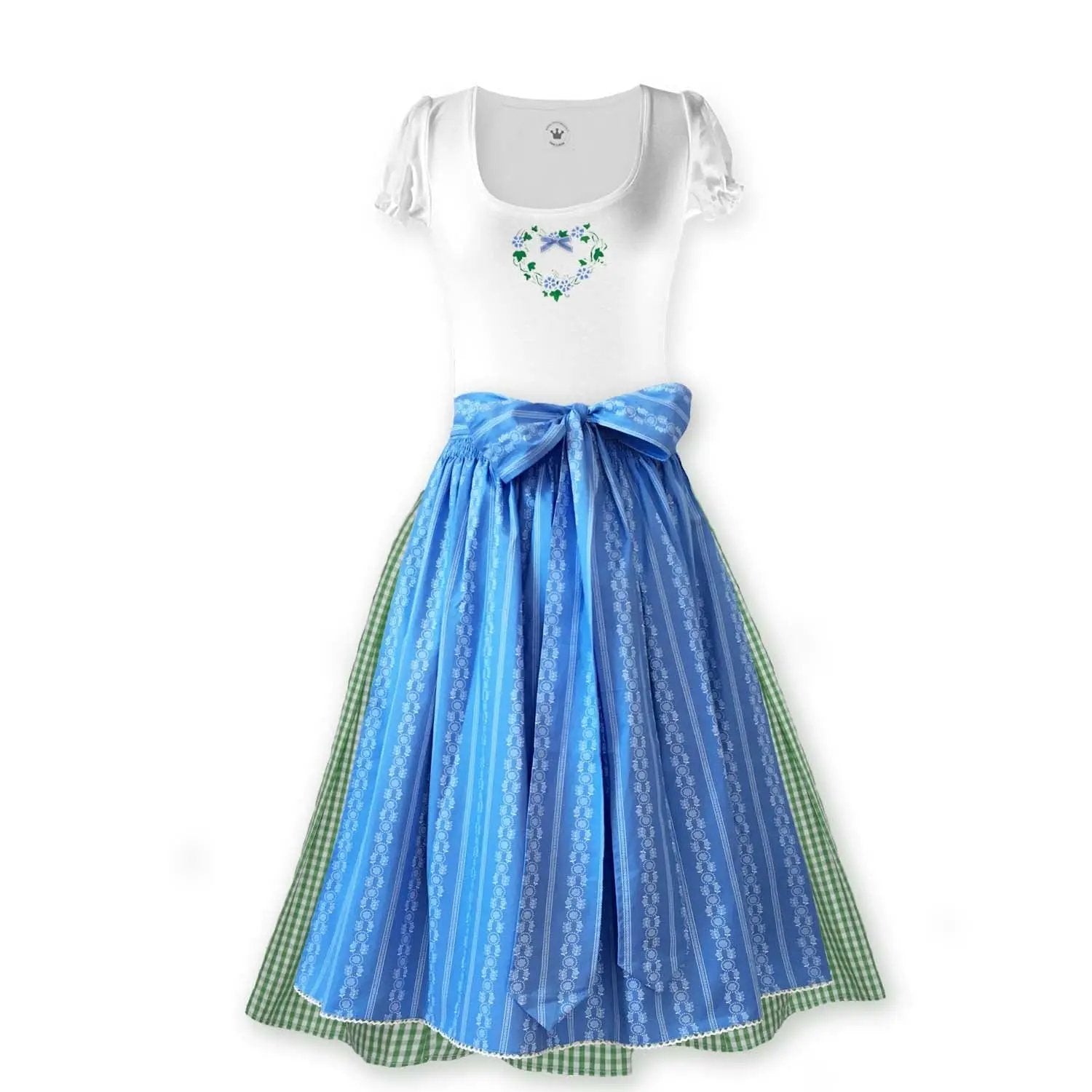 Damen Dirndl Bergwiese himmelblau