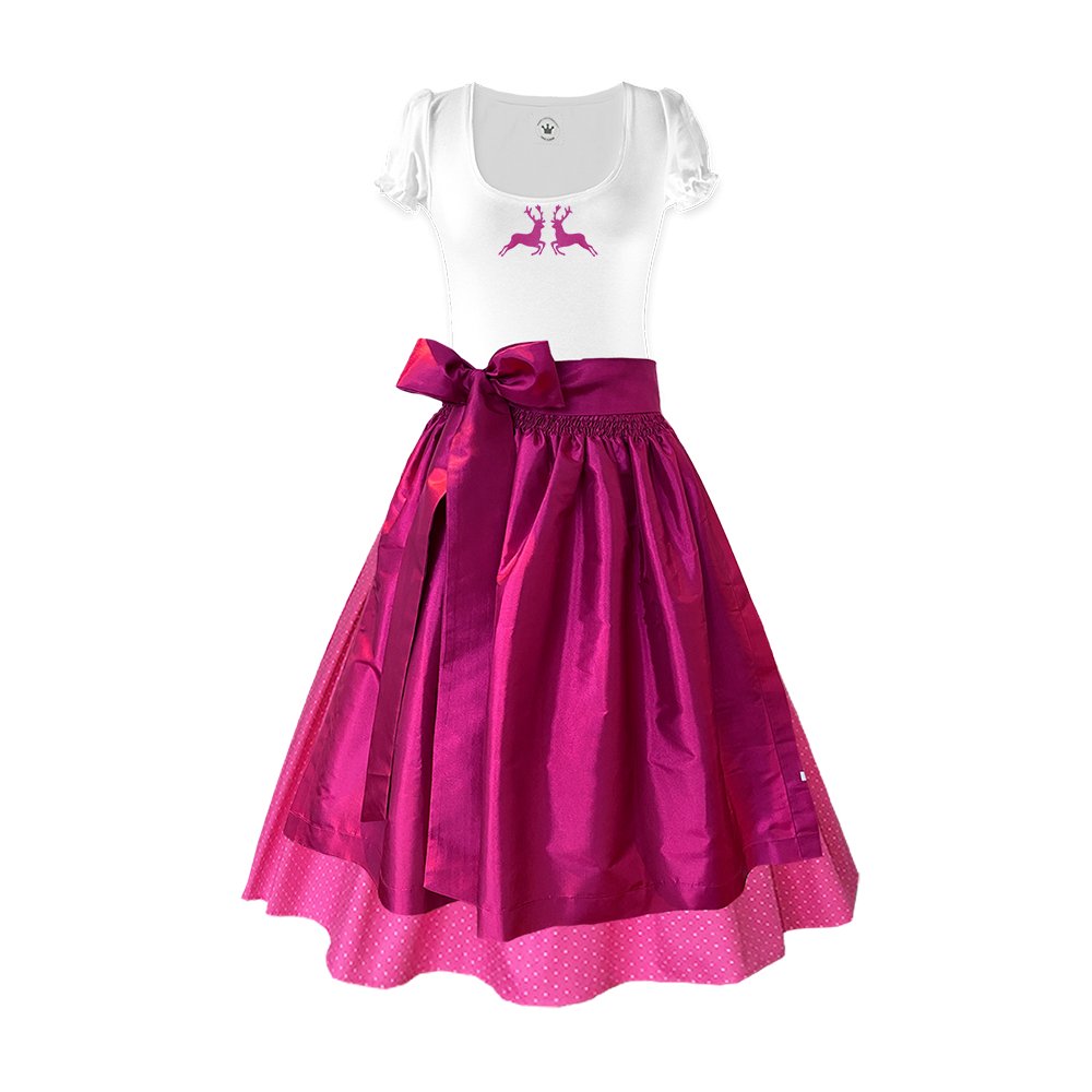 Damen Dirndl Taft Himbeere