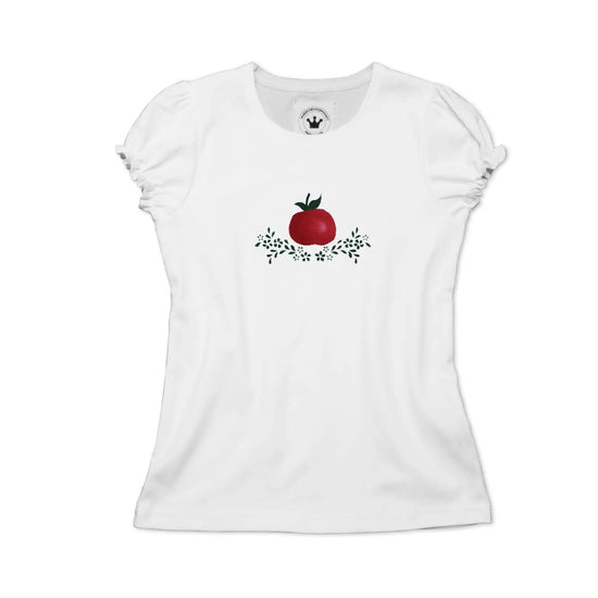 Mädchen T-Shirt Samt Apfel - Kaufhaus des Südens